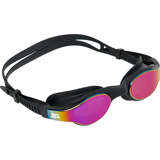 Очки для плавания взрослые радужные линзы MADWAVE
 RAY Rainbow M042003 (Черный)
