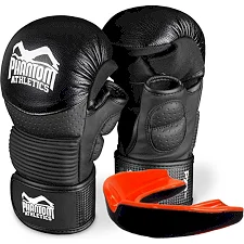 Перчатки для ММА Phantom RIOT Pro Black (капа в подарок)