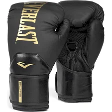 Боксерські рукавиці Everlast ELITE 2 BOXING GLOVES чорний, золотий 10 унцій