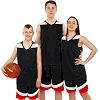 Баскетбольная форма майка и шорты LIDONG L050 3XS-6XL (Черный-красный)
