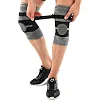 Наколенники спортивные эластичные компрессионные с фиксирующим ремнем KNEE BRACE EZOUS A-07 2шт (Серый-черный)