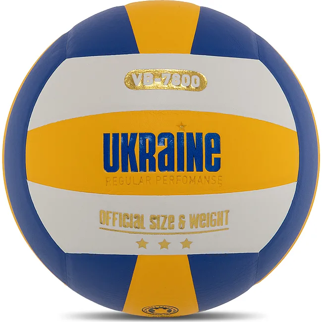Волейбольный мяч
 UKRAINE VB-7800 №5 PU
-синий (Желтый-белый-синий)