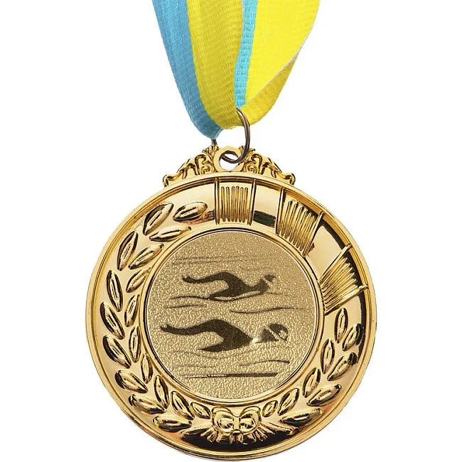 Жетон-наклейка на медаль на кубок ø25мм SP-SPORT Плавання 25-0090 (Срібний)