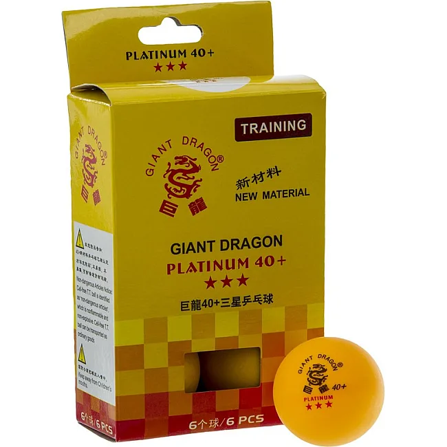 Мячи для настольного тенниса
 GIANT DRAGON PLATINUM 40+ 3star MT-6560 6шт (Белый)