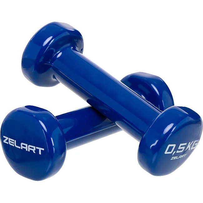 Гантели для фитнеса виниловые ZELART Beauty TA-5225-0_5 2шт 0,5кг (Синий)