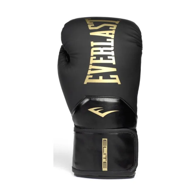 Боксерські рукавиці Everlast ELITE 2 BOXING GLOVES чорний, золотий 10 унцій