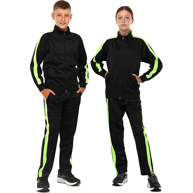 Спортивный костюм
 детский кофта на молнии и брюки LIDONG LD-581 26-32 (Черный-салатовый)