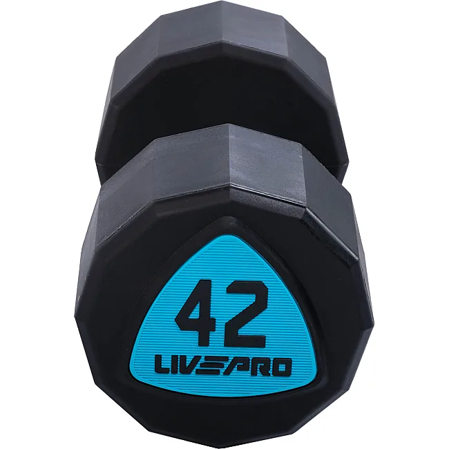 Гантели профессиональные
 с полиуретановым покрытием LiveUp LP8003-42 2шт по 42кг