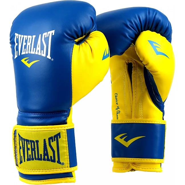 Боксерські рукавиці тренувальні Everlast Powerlock Blue Yellow