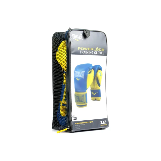 Боксерські рукавиці тренувальні Everlast Powerlock Blue Yellow