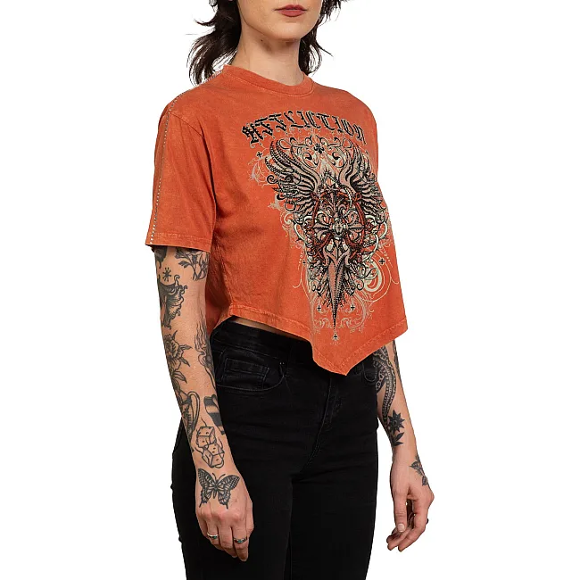 Футболка женская AFFLICTION Awakening Light Rust Lava Wash