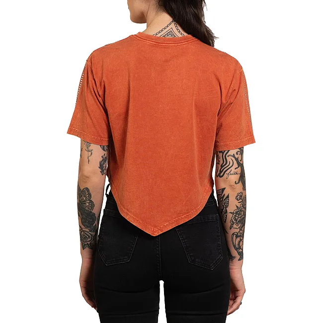 Футболка женская AFFLICTION Awakening Light Rust Lava Wash