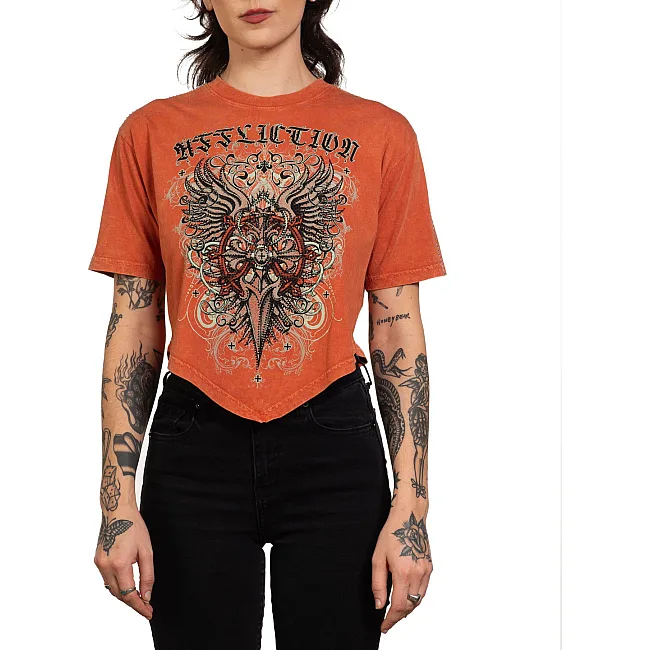 Футболка женская AFFLICTION Awakening Light Rust Lava Wash