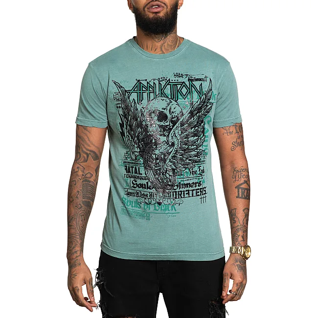 Футболка мужская AFFLICTION Eastvale Mob Trellis Pigment Dye