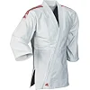 Кимоно для дзюдо Adidas Club (белое с красными полосами, J350P_WB)