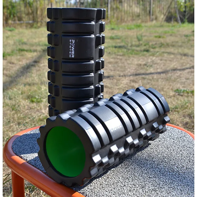 Массажный роллер (МФР ролл) POWER SYSTEM PS-4050 Black/Green (33x15см.)