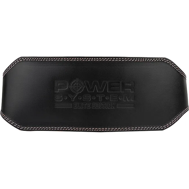 Пояс для становой тяги POWER SYSTEM PS-3030 Elite Edition кожаный Black