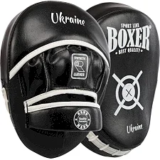 Лапа боксерская изогнутая тренировочная BOXER NEW 2013-N (Черный)