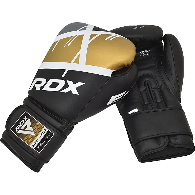 Боксерские перчатки RDX BOXING GLOVES BGR-F7 черный, золотой