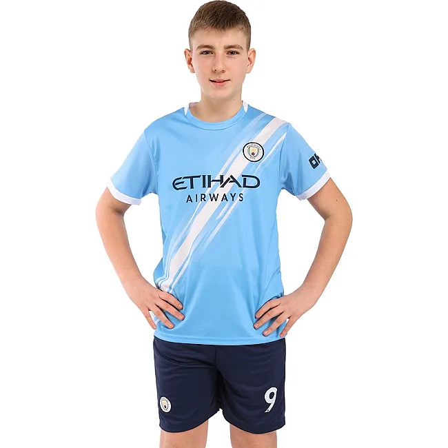 Футбольна форма дитяча із символікою клубу MANCHESTER CITY HAALAND 9 домашня 2026 SP-SPORT CO-617 (Блакитний-білий)