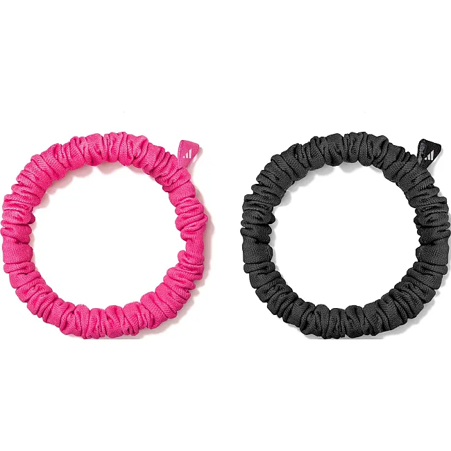 Резинки для волос ADIDAS Hair Scrunchies 2pk черный, розовый (для женщин) One Size