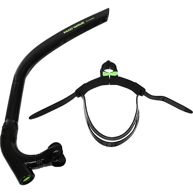Трубка фронтальная дыхательная для плавания MADWAVE PRO SNORKEL M077301 (Черный)