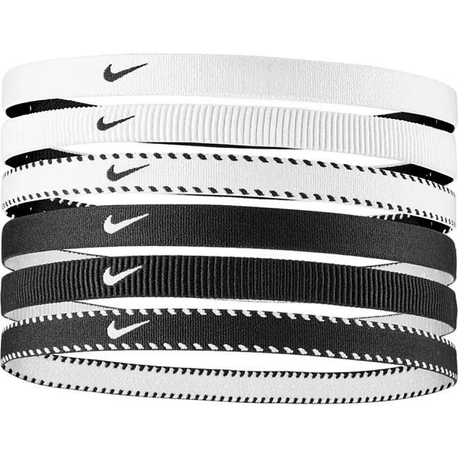 Пов'язка на голову NIKE FLEX CLASSIC HEADBANDS 6PK чорний, білий One Size