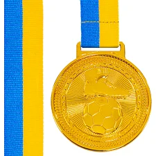 Медаль спортивна зі стрічкою тематична SP-SPORT Футбол C-6842 ø6,5см (Золотий)