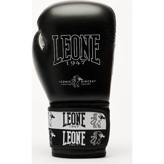 Боксерские перчатки Leone GN208 ICONIC Black (бинты 4м. в комплекте)