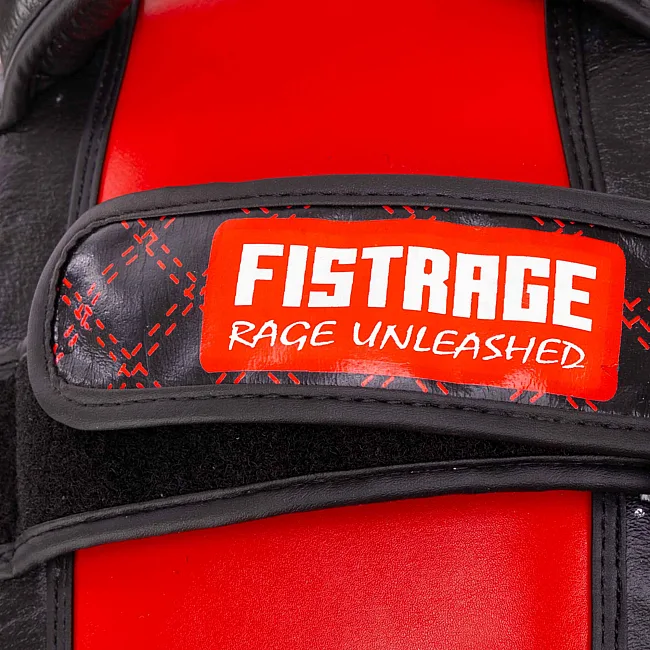 Тай-пэд ударный для Муай Тай изогнутый с ремнями и ручкой кожа FISTRAGE VL-4312 34x19x7см 1шт (Красный)