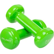 Гантели для фитнеса виниловые ZELART Beauty TA-5225-1 2шт 1кг (Салатовый)
