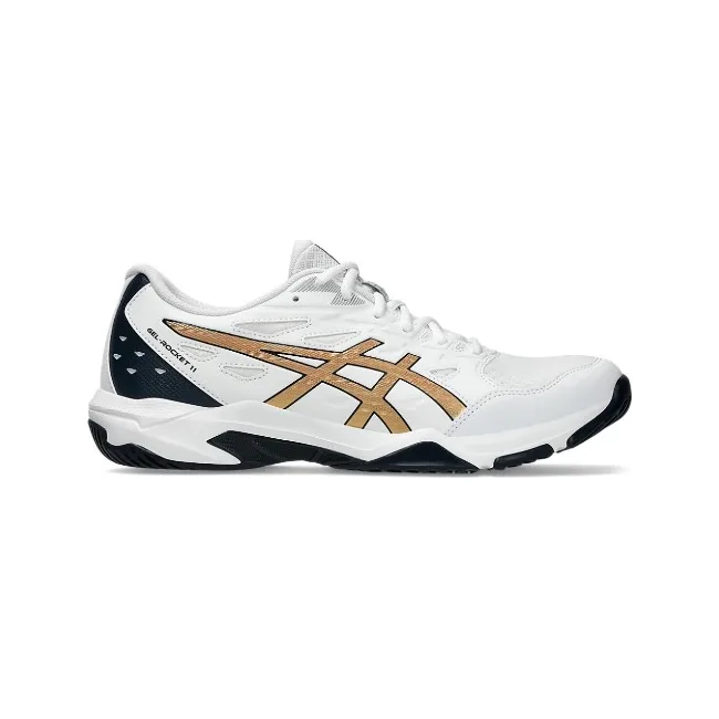 Кроссовки мужские сквош Asics Gel-Rocket 11 white/gold