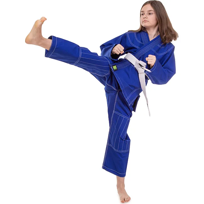 Кимоно для для бразильского джиу-джитсу BJJ синее куртка штаны и пояс CORE CO-3139-M 140 см
-180см