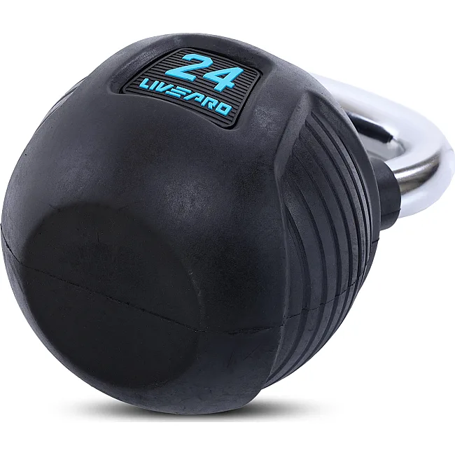 Гиря тренировочная цельная
 с хромированной ручкой LiveUp LP8043-24 вес 24кг