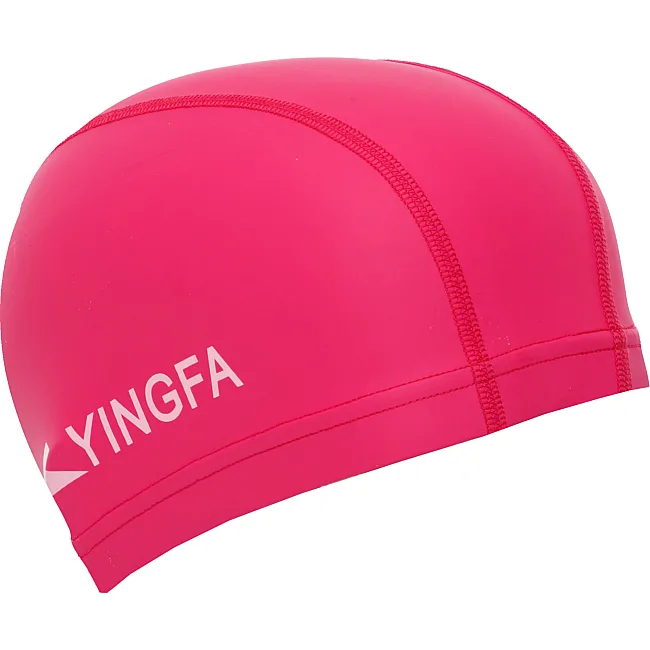 Шапочка для бассейна текстильная с покрытием PU YINGFA C0077 (Малиновый)