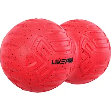 Мяч массажный двойной для МФР и самомассажа Duoball LivePRO Peanut massage ball LP8509 ø19,4см (Красный)