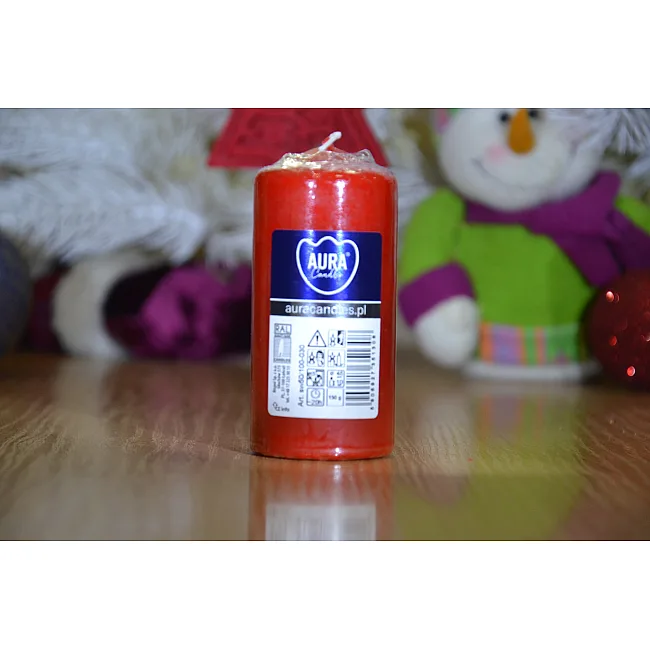 Свічка столова циліндр Bispol AURA Candles sw50_100_030 Червоний
