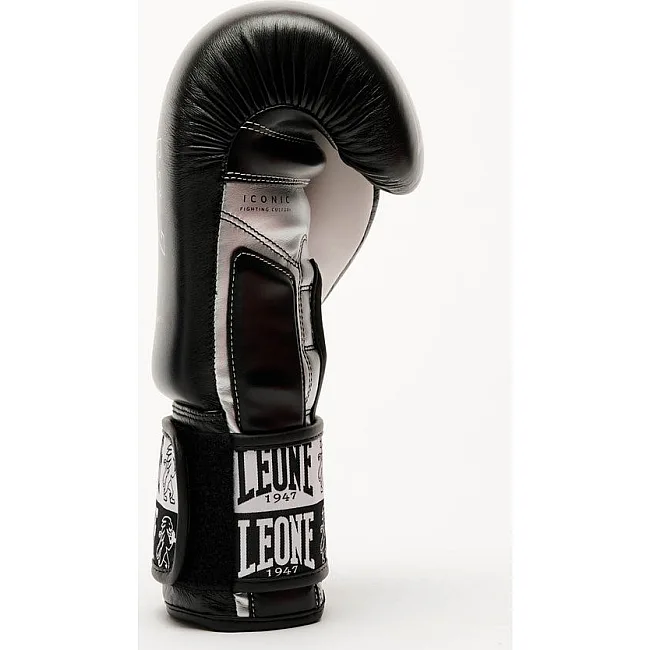 Боксерские перчатки Leone GN208 ICONIC Black (бинты 4м. в комплекте)
