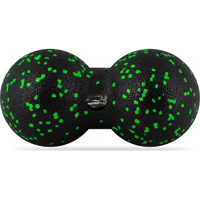 Массажный мяч двойной PowerPlay PP-4352 Epp foam peanut ball (d8*16cm.) Черно/Зеленый
