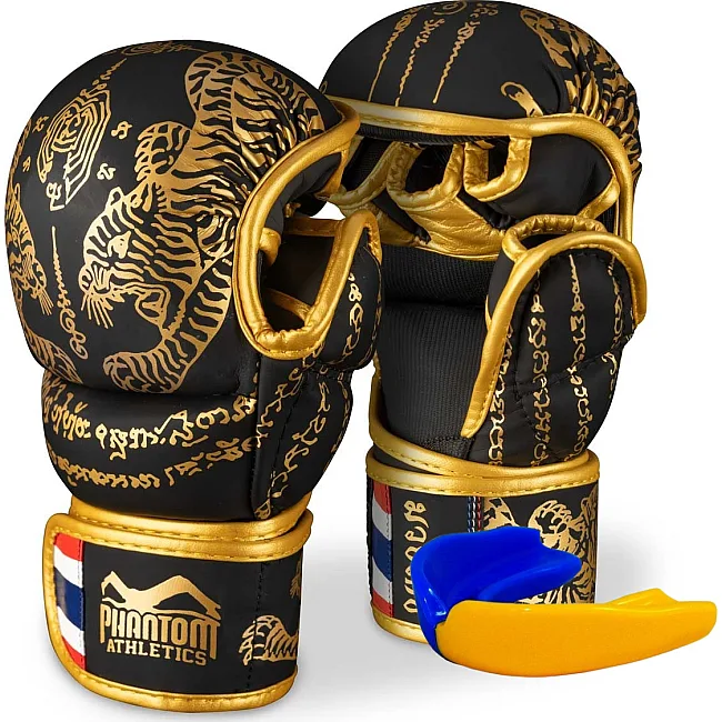 Перчатки для ММА Phantom Muay Thai Black Gold (капа в подарок)