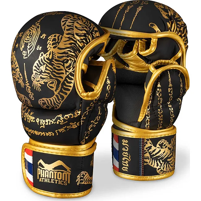 Перчатки для ММА Phantom Muay Thai Black Gold (капа в подарок)