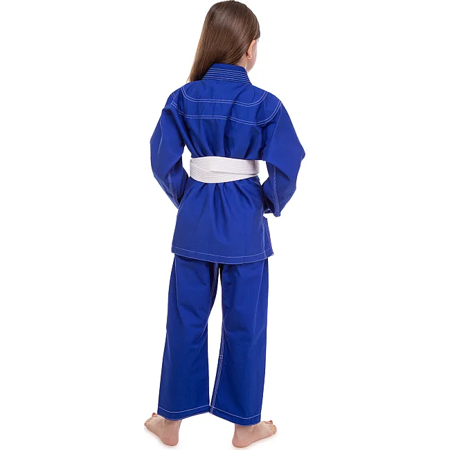 Кимоно для для бразильского джиу-джитсу BJJ синее куртка штаны и пояс CORE CO-3139-M 140 см
-180см