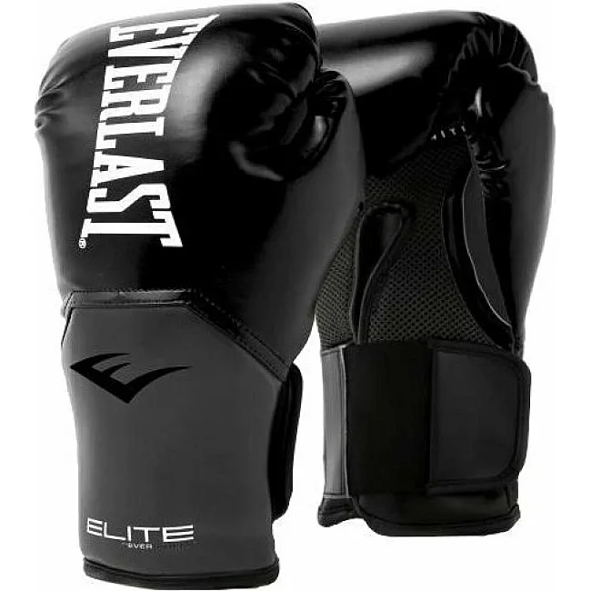 Боксерські рукавиці Everlast ELITE TRAINING GLOVES чорний, сірий 16 унцій