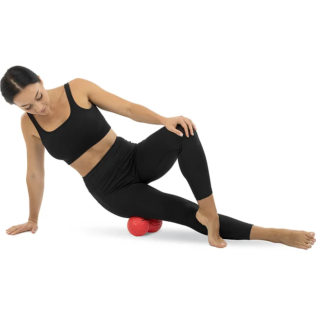 Мяч массажный двойной для МФР и самомассажа Duoball LivePRO Peanut massage ball LP8509 ø19,4см (Красный)