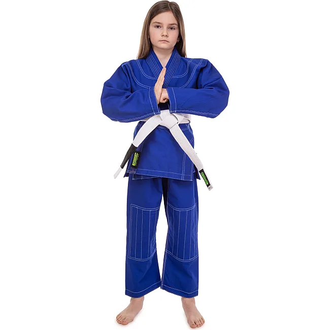 Кимоно для для бразильского джиу-джитсу BJJ синее куртка штаны и пояс CORE CO-3139-M 140 см
-180см