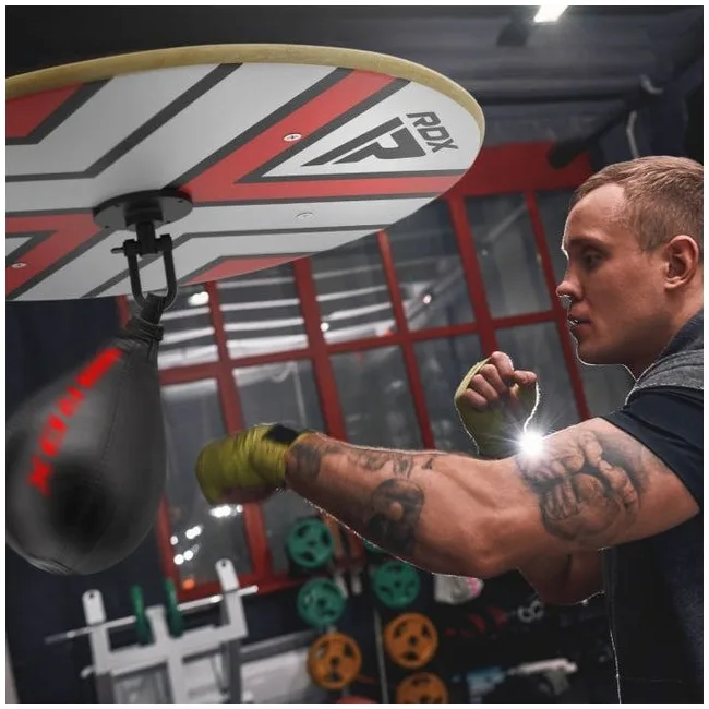 Пневмогруша боксерська RDX F6 KARA SPEED BALL + swivel Matte Red