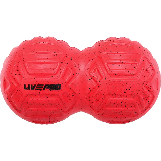 Мяч массажный двойной для МФР и самомассажа Duoball LivePRO Peanut massage ball LP8509 ø19,4см (Красный)