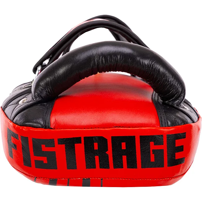 Тай-пэд ударный для Муай Тай изогнутый с ремнями и ручкой кожа FISTRAGE VL-4312 34x19x7см 1шт (Красный)