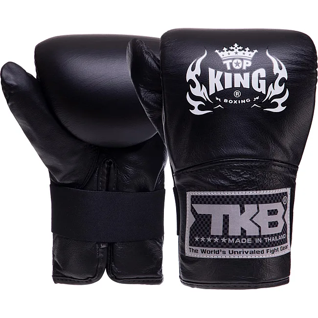 Перчатки снарядные
-блинчики для бокса кожаные TOP KING Pro TKBMP-CT (Черный)