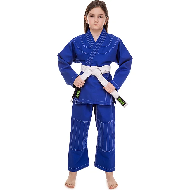 Кимоно для для бразильского джиу-джитсу BJJ синее куртка штаны и пояс CORE CO-3139-M 140 см
-180см